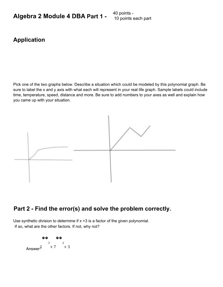 Real-Life Situations and Application of Modeling Polynomial Graphs