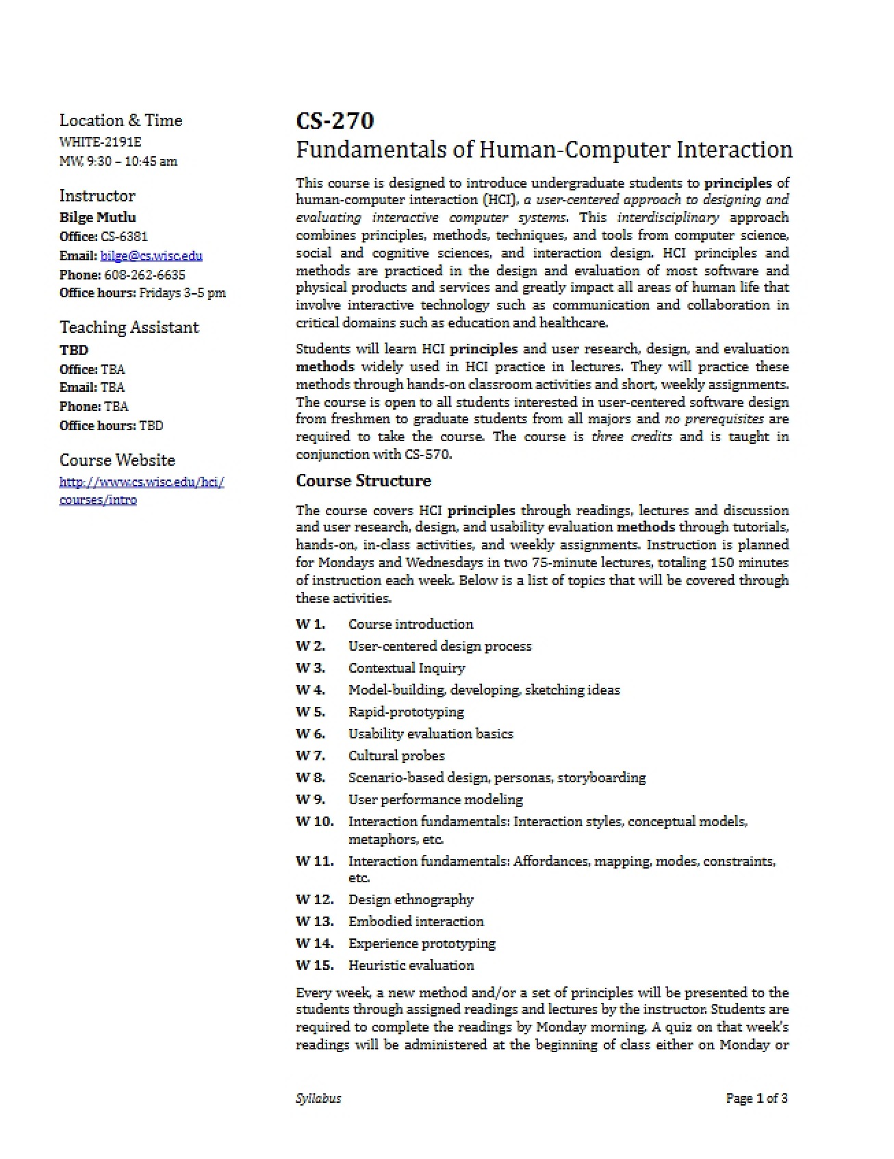 Course Syllabus