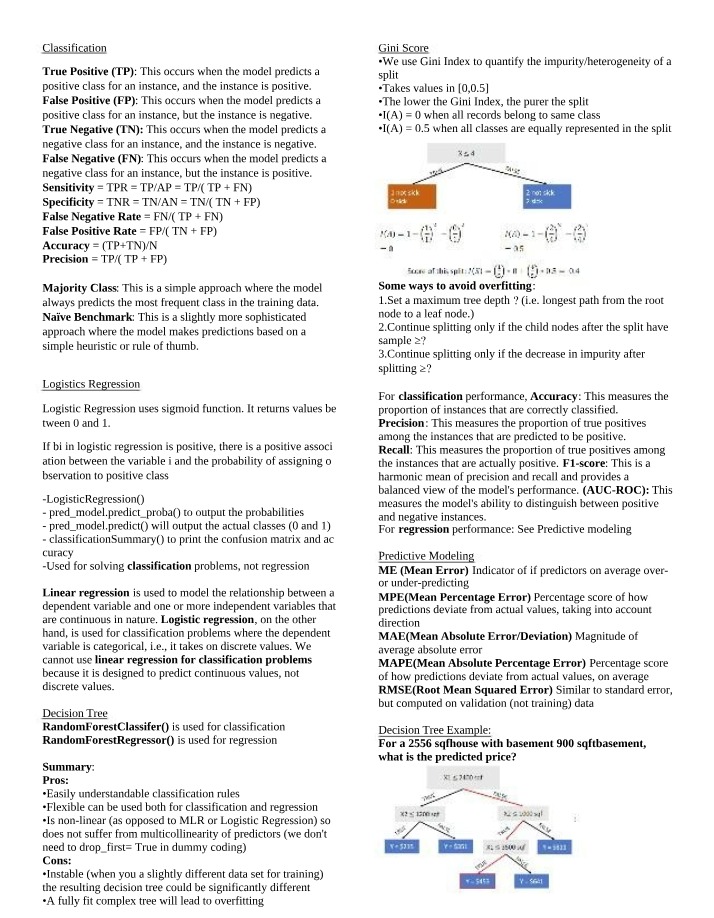 Cheat Sheet for Exam 3
