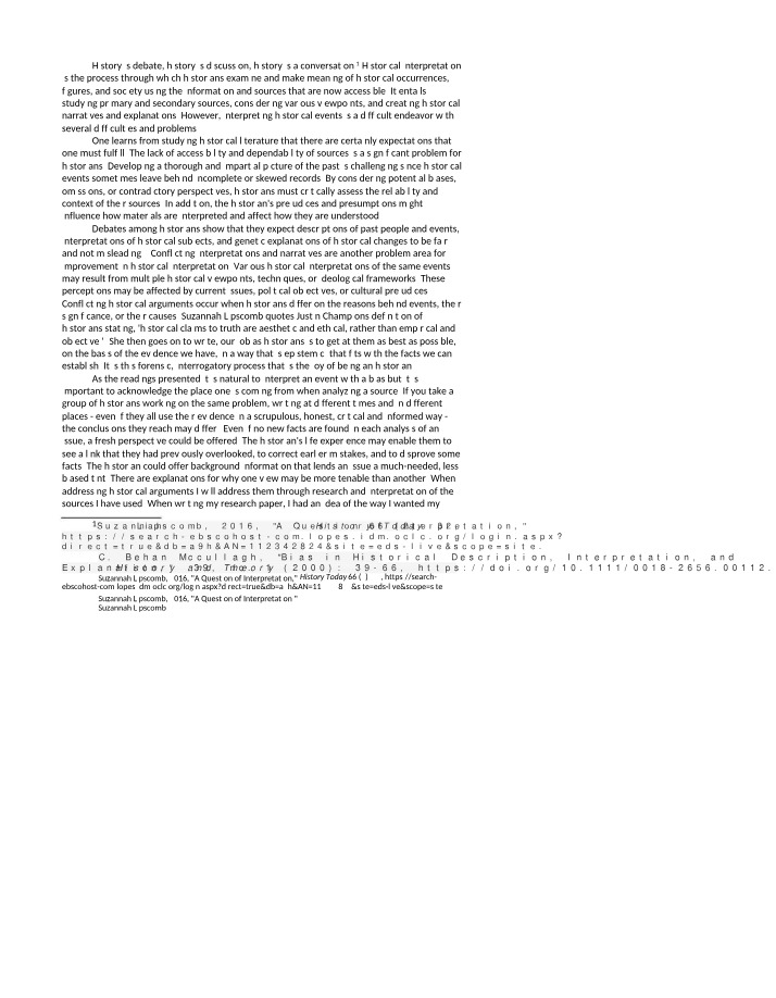 Challenges and Biases of Historical Interpretation