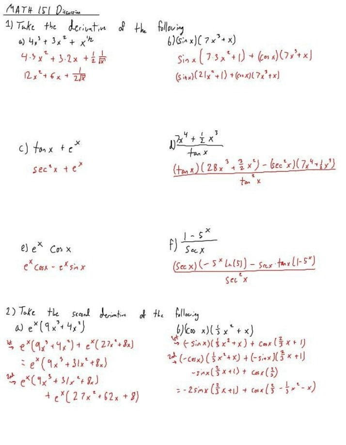 Discussion for MATH151