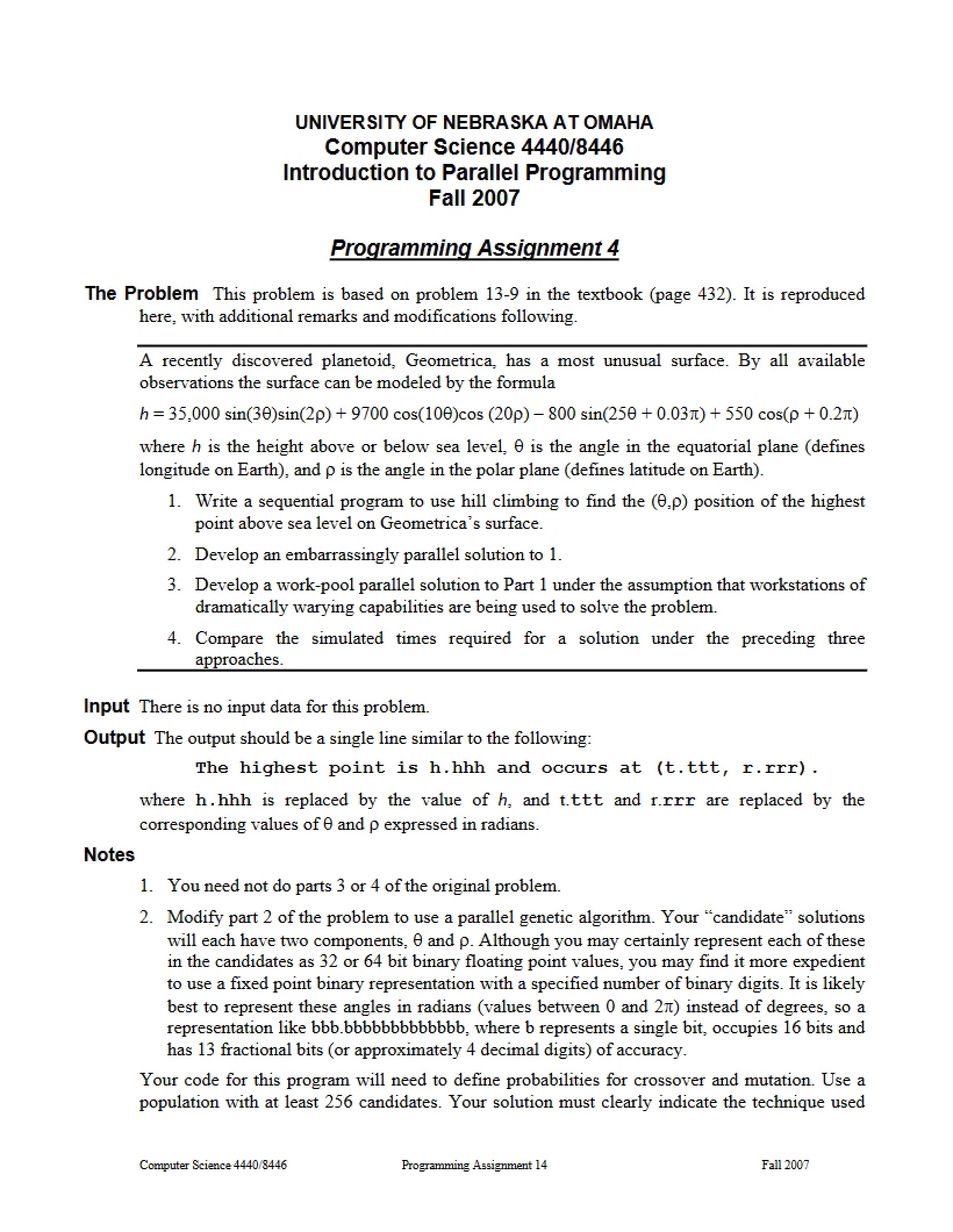 Assignment for Programming