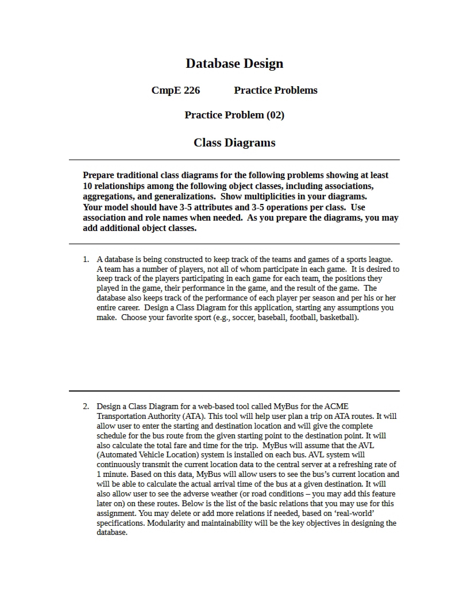 Practice Problem Two