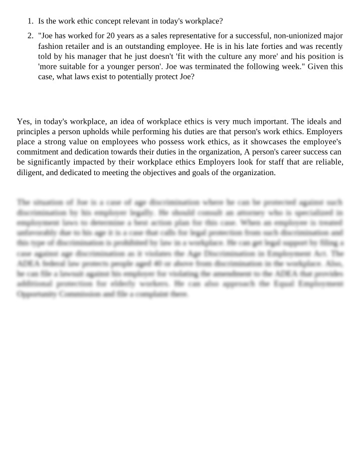 Workplace Ethics and Age-Protection Laws