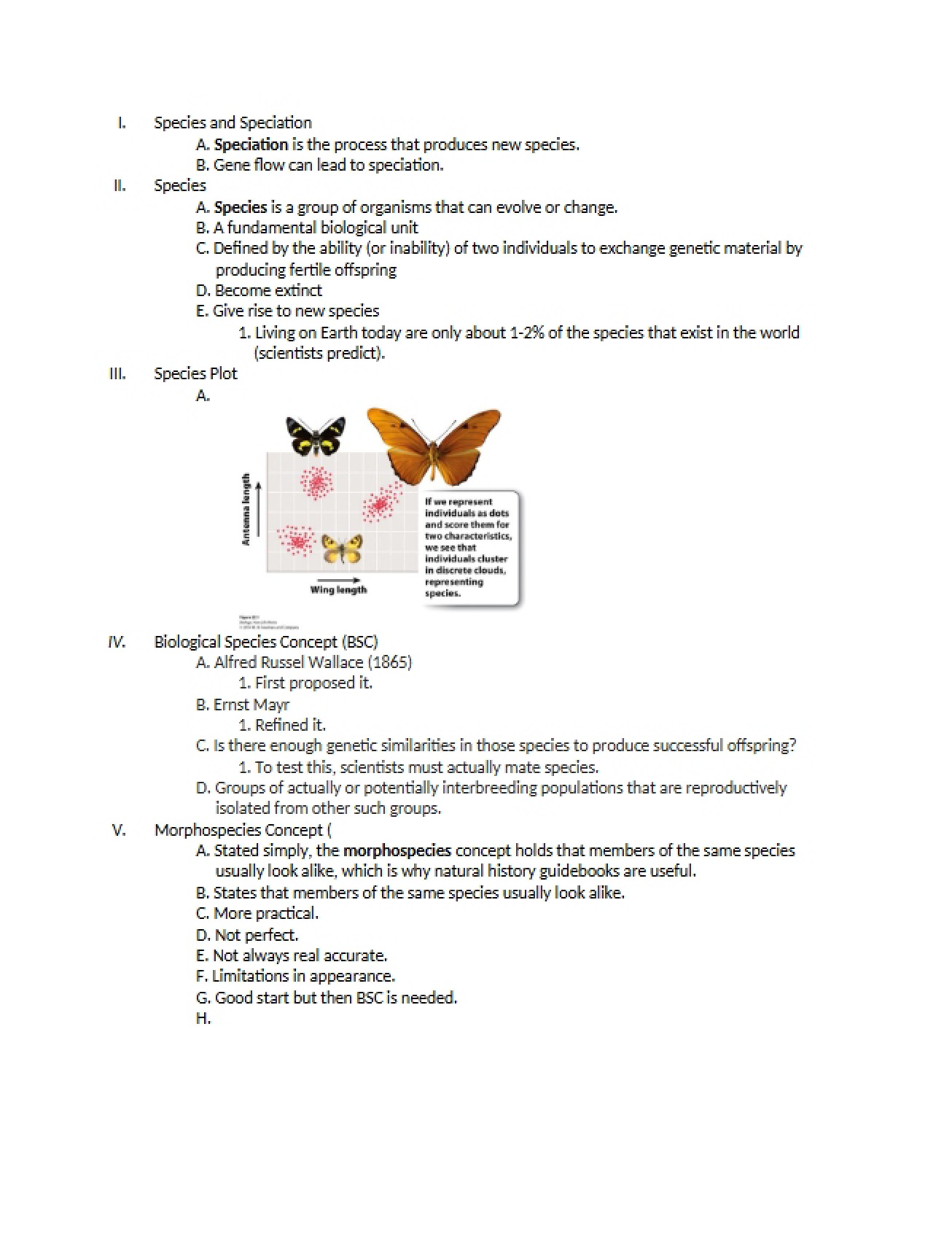 Speciation and Species