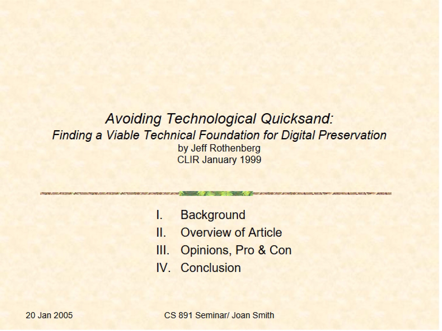 Notes from Lecture - CS 791