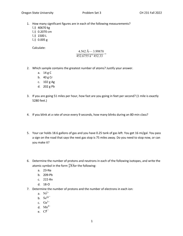 Significant Figures - Measurements, Calculations, and Atoms