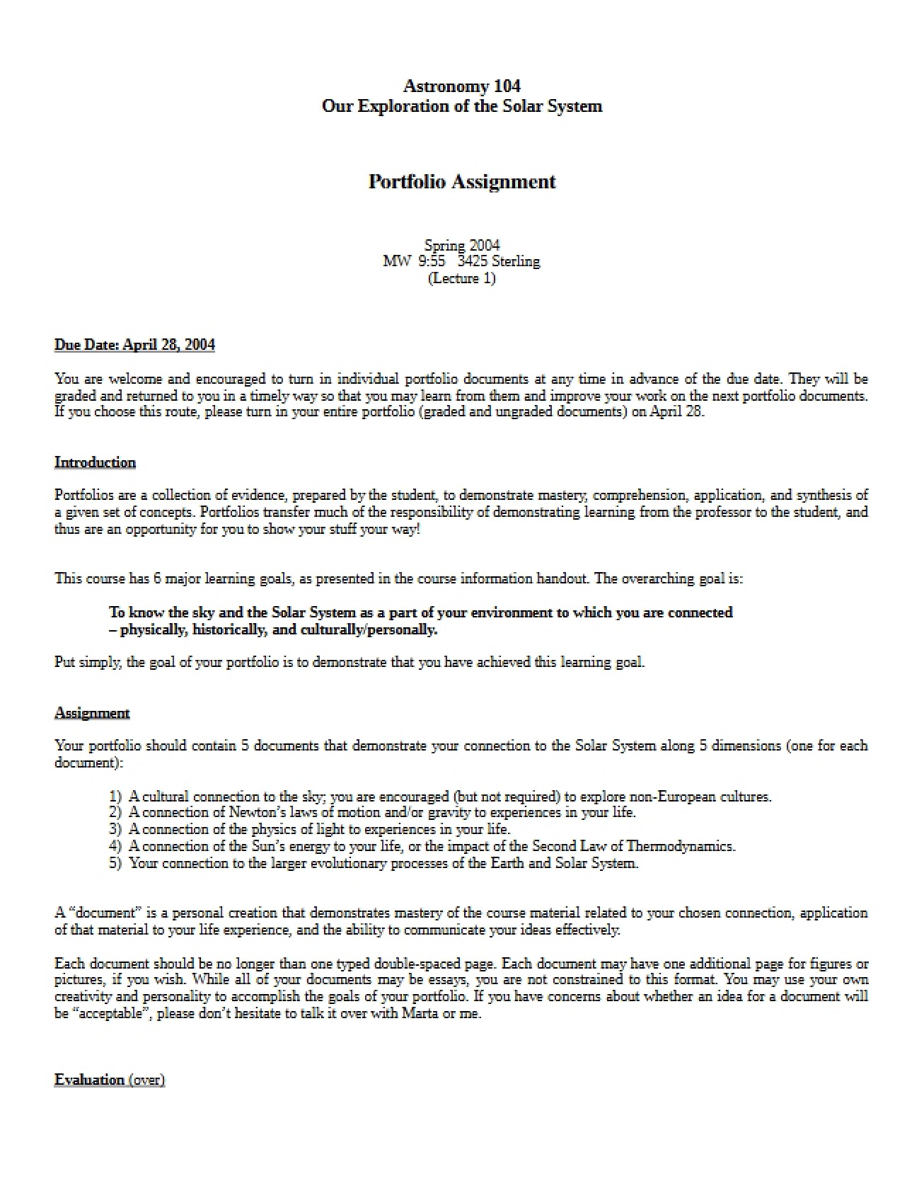 Portfolio Task Astronomy 104