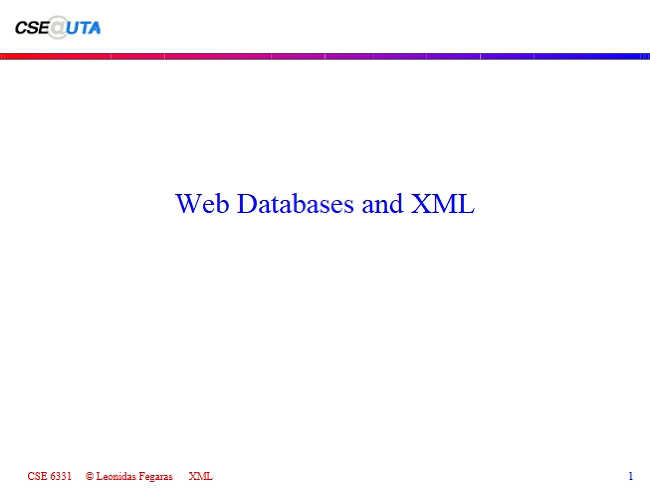 XML and Web DBs