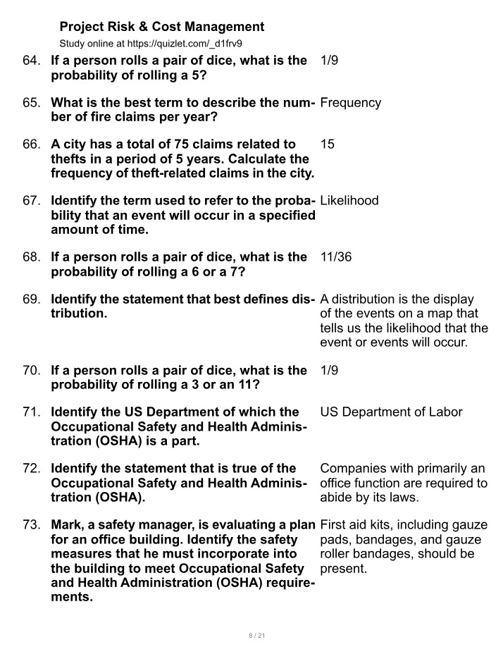 Project Risk and Cost Management (Page 8)