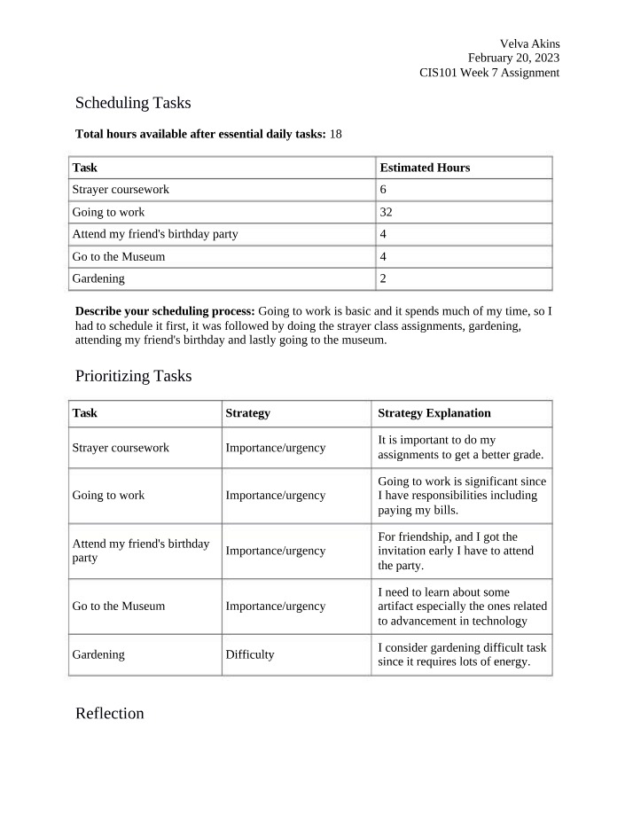 Effective Time Management and Scheduling Tasks