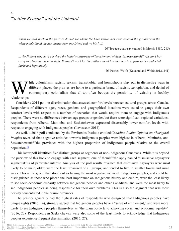 Study on Racism and Denial in Prairie Communities