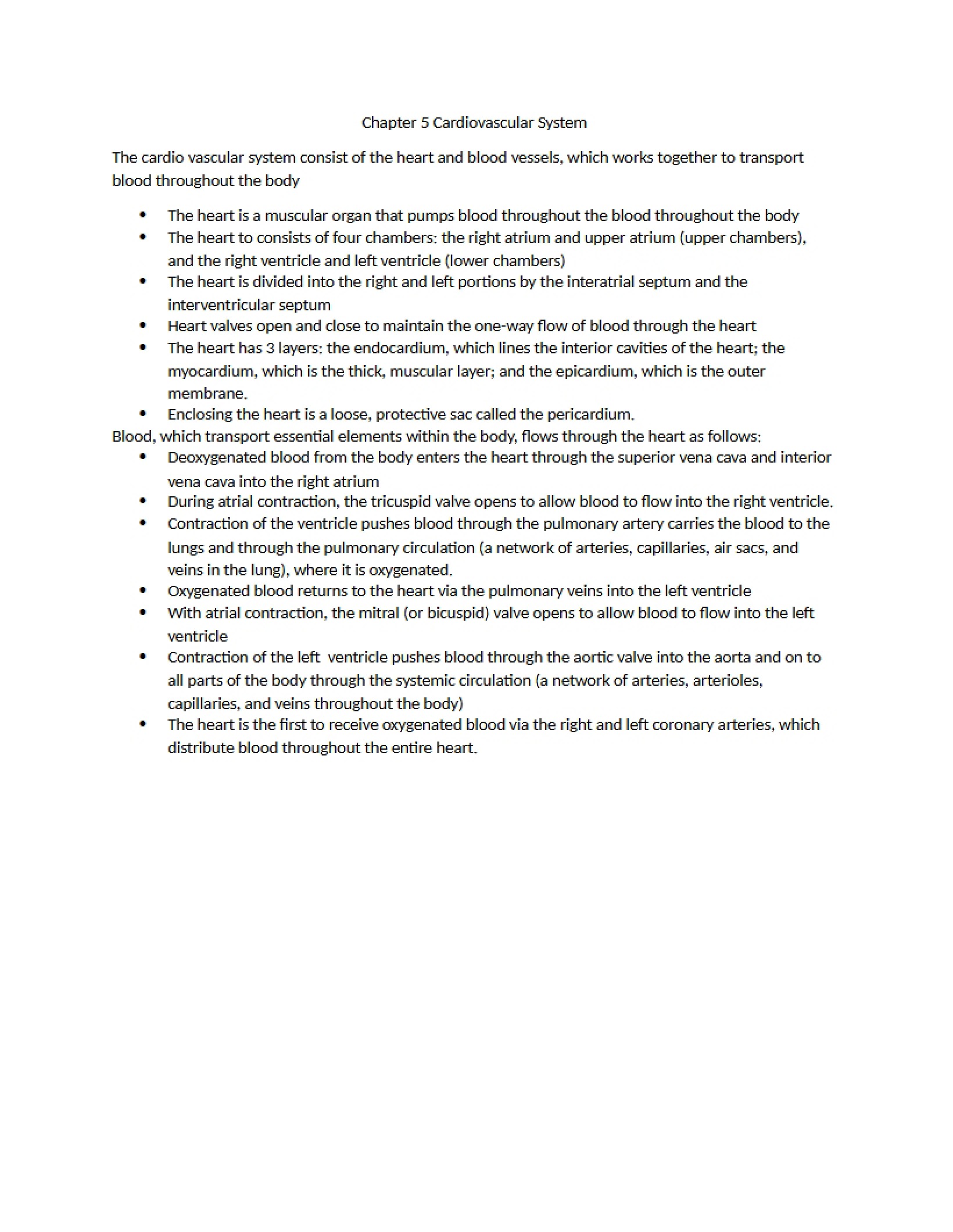 Cardiovascular System Chapter 5