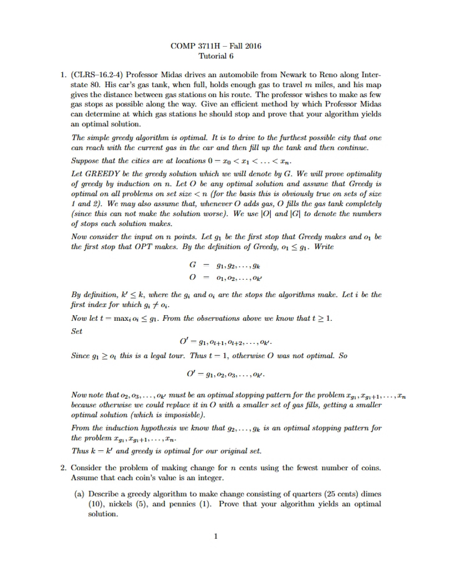 Sixth Tutorial