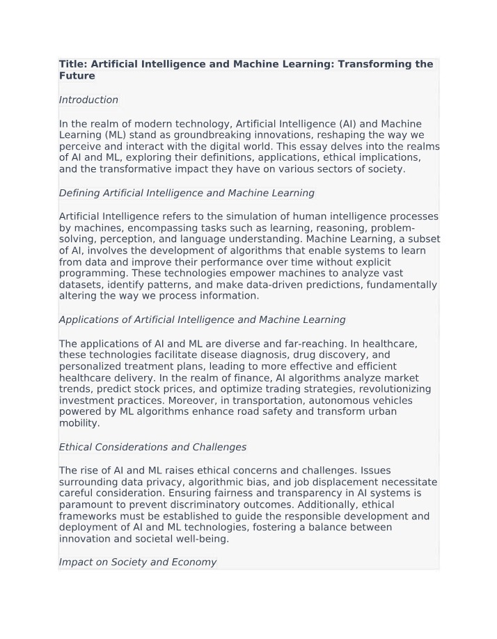 Artificial Intelligence and Machine Learning Reshaped