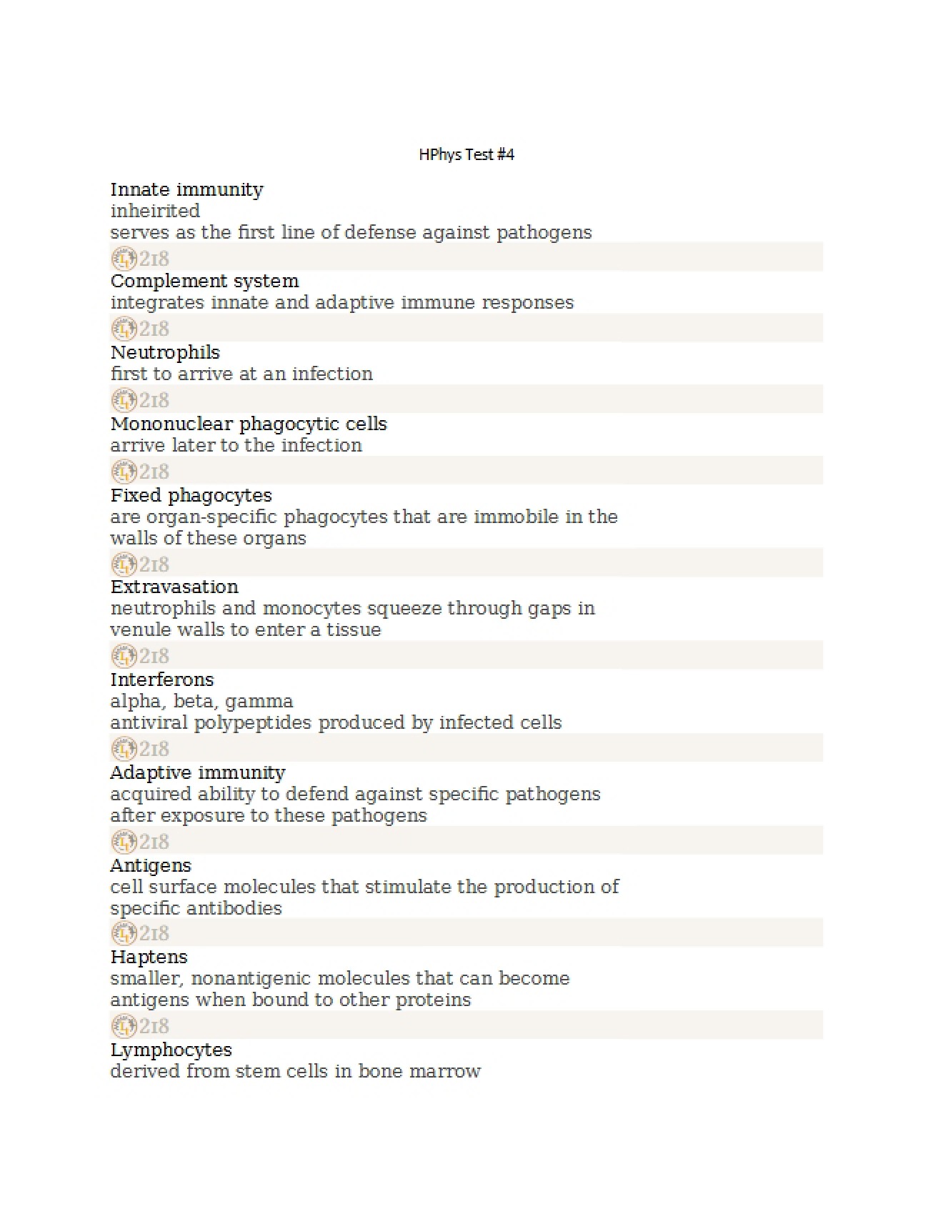 Fourth Physiology Test