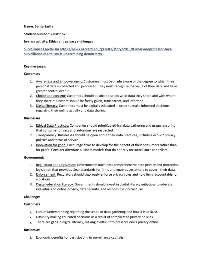Sarita - In Class Notes (220811576)