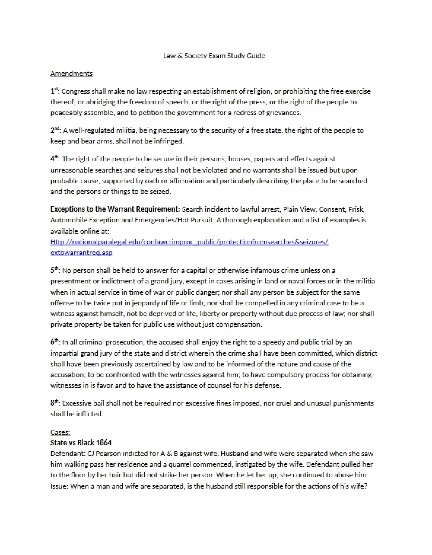 Study Guide Law and Society Exam