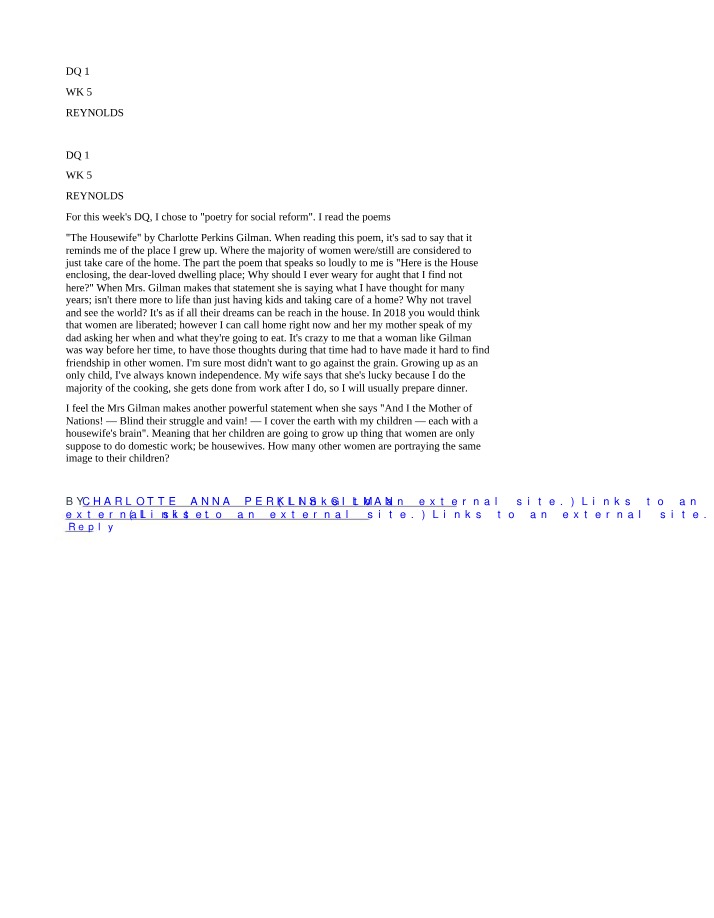 Poetry for Women's Liberation and Social Reform - The Housewife