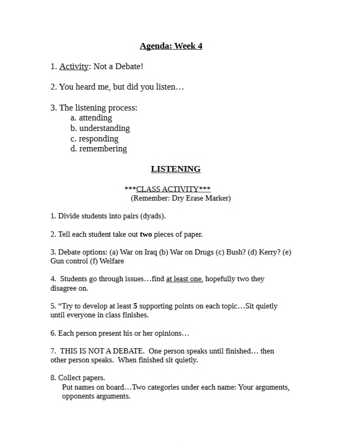 Note on Listening