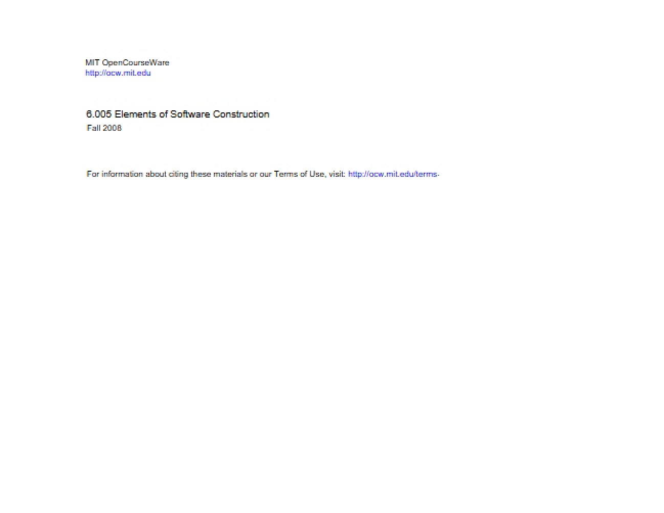 Notes on Software Construction
