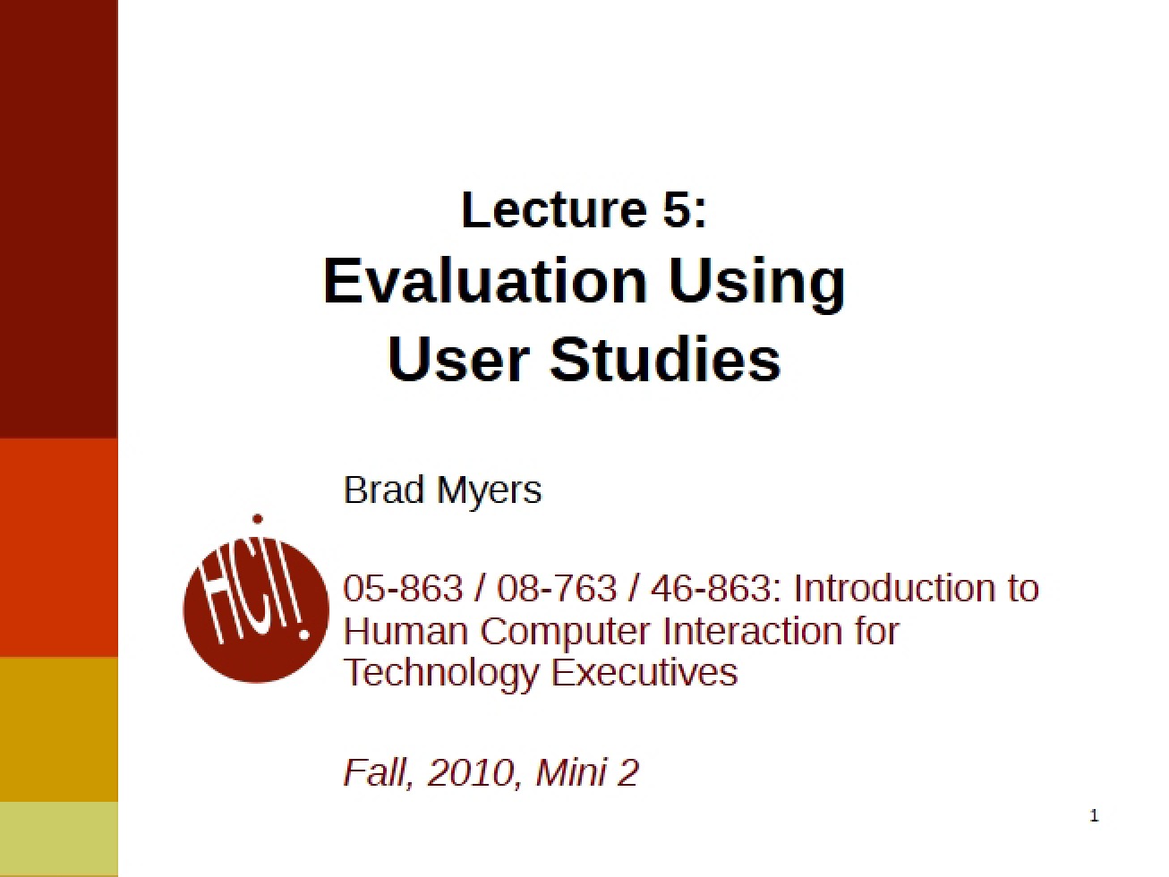 Fifth Lecture Session
