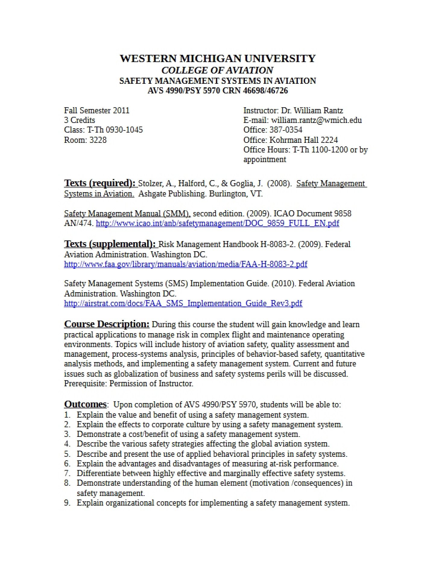 Class Syllabus