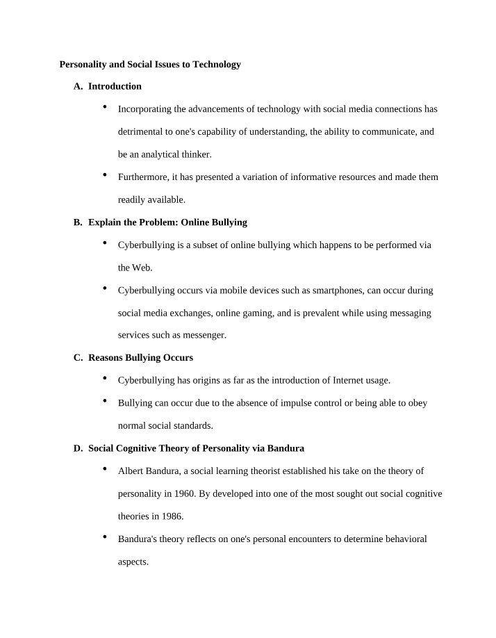 Insights on Bullying from the Impact of Social Technology