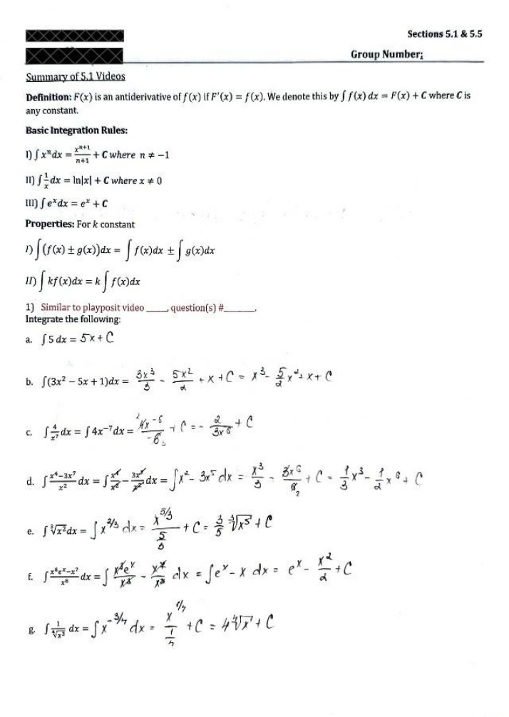 Worksheet 5 In-Class