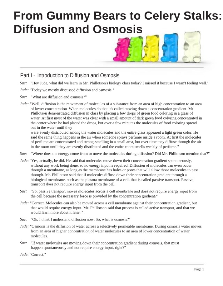 Diffusion and Osmosis