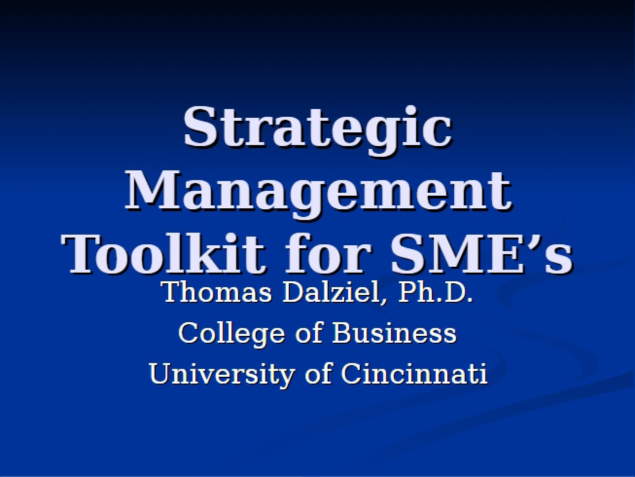 Course Toolkit for Capstone in Entrepreneurship