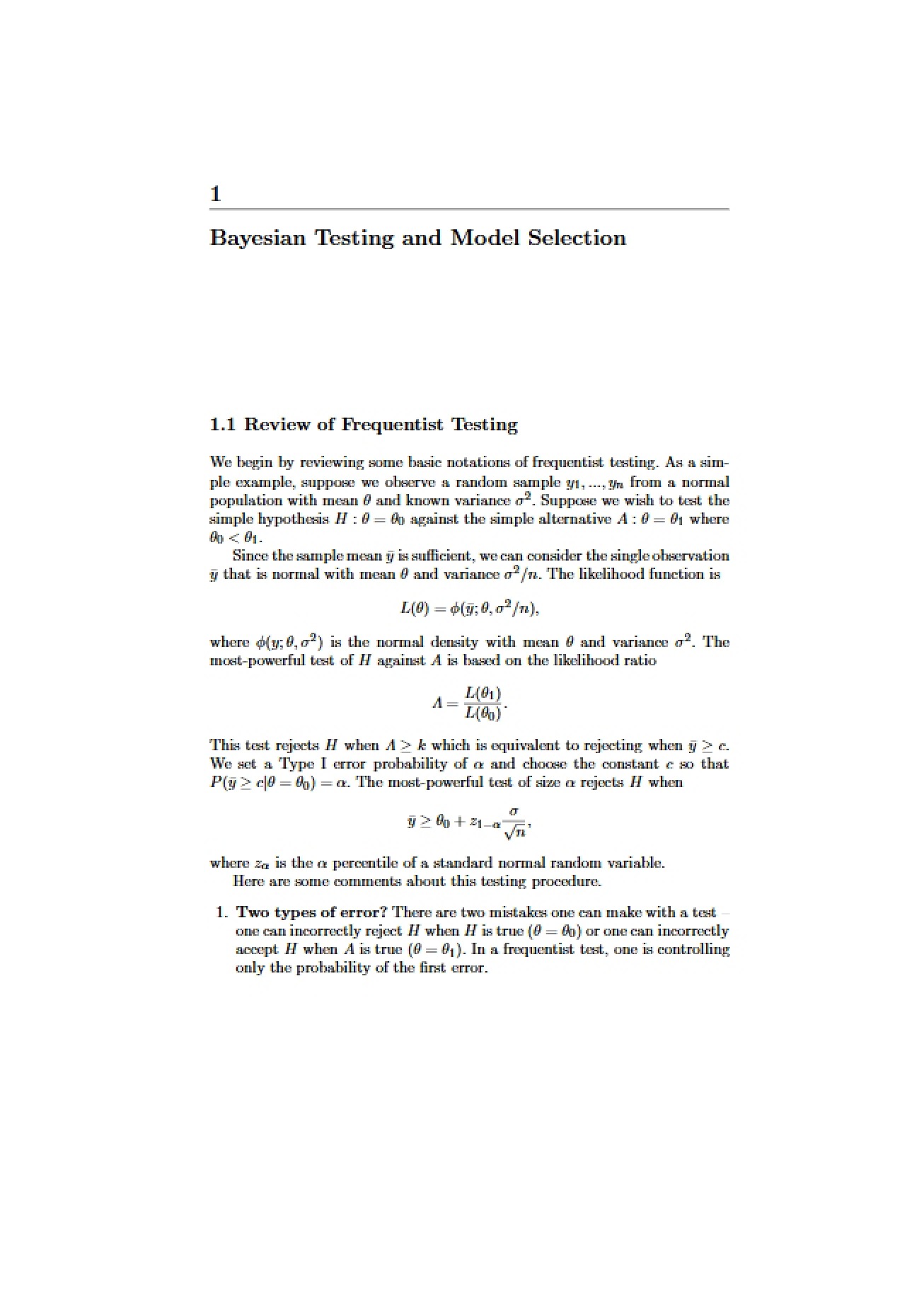 Testing in Bayesian Inference