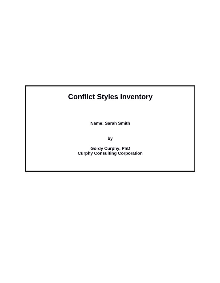 Inventory of Conflict Styles