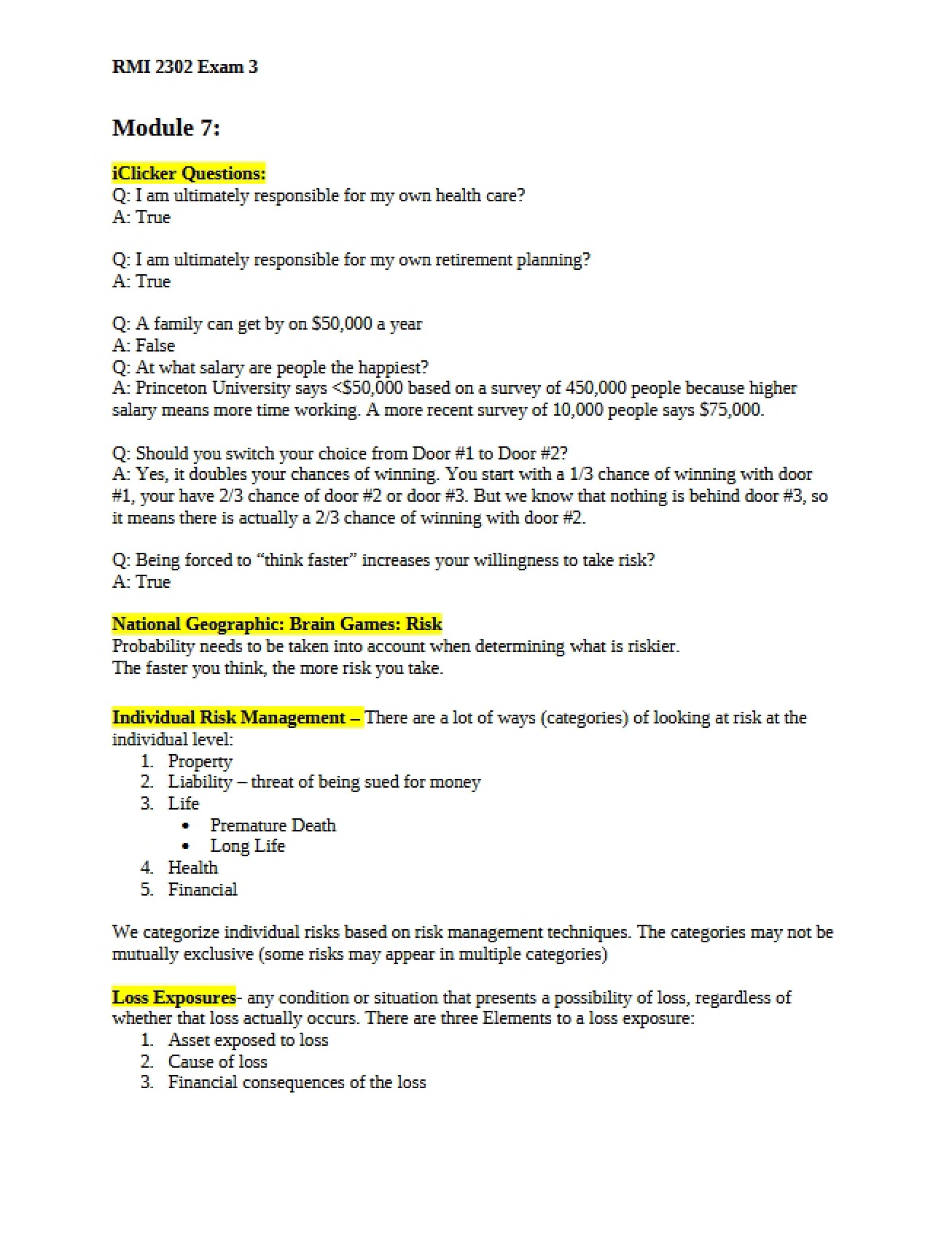 Third Examination