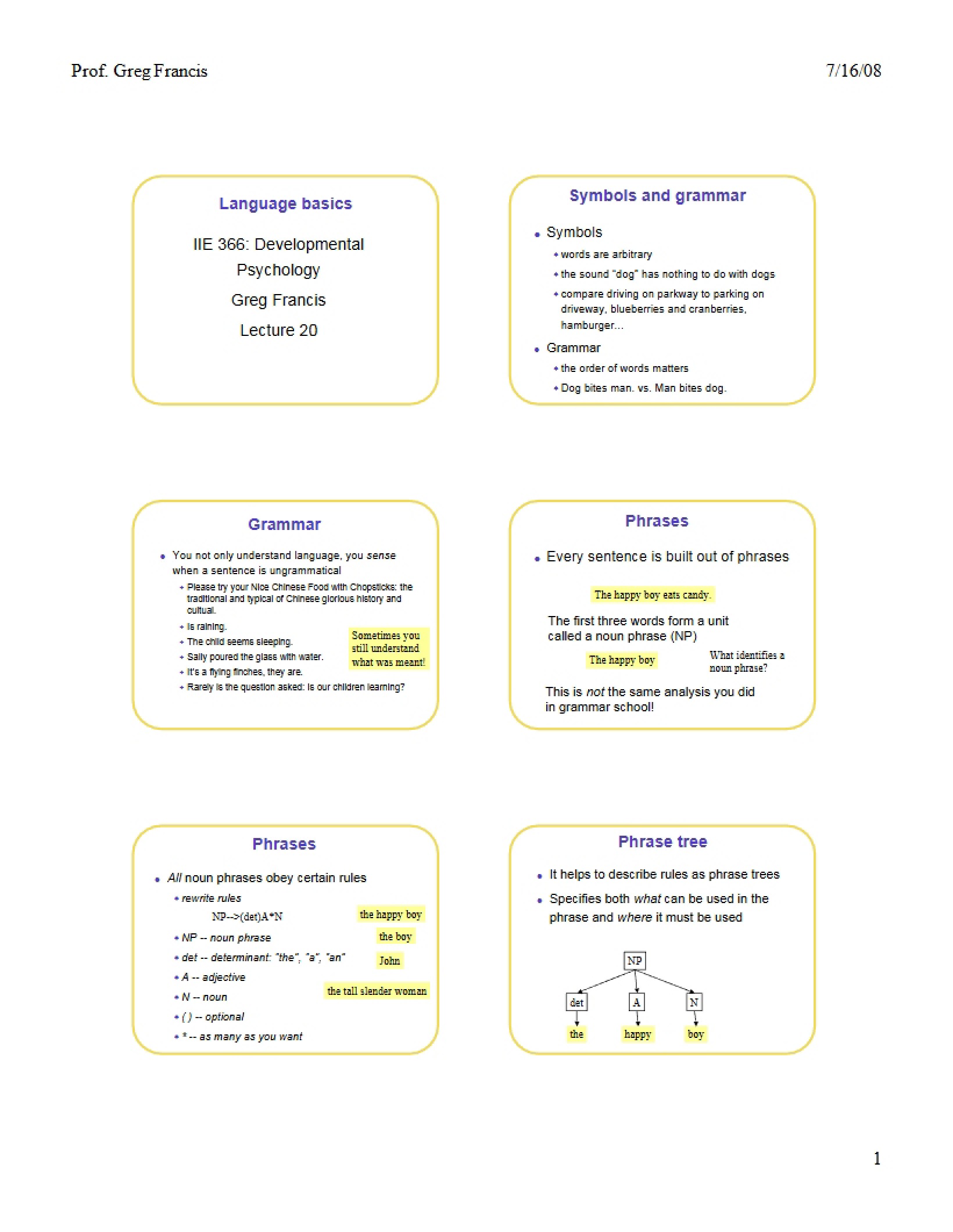 Course Lecture Notes
