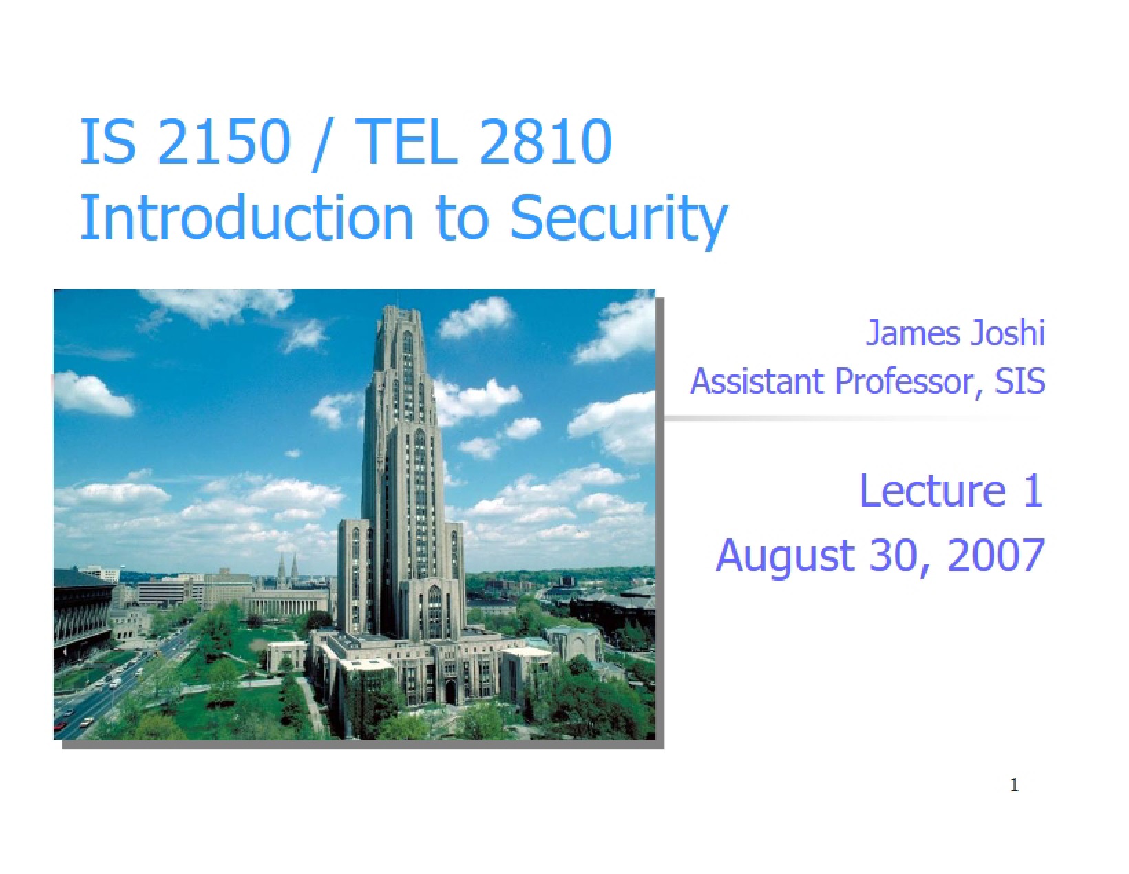 IS 2150 Lecture Material