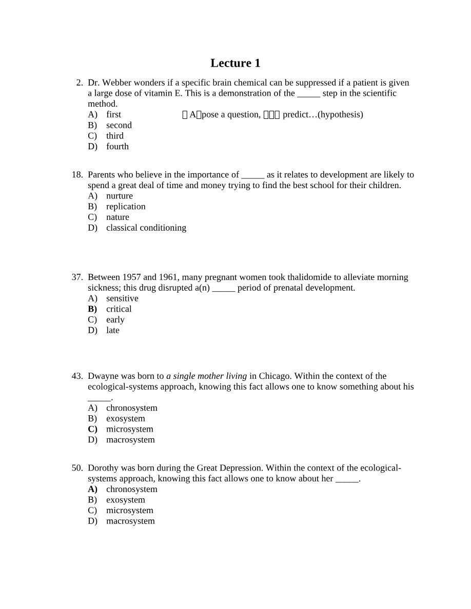 Notes - Lectures 1 and 2