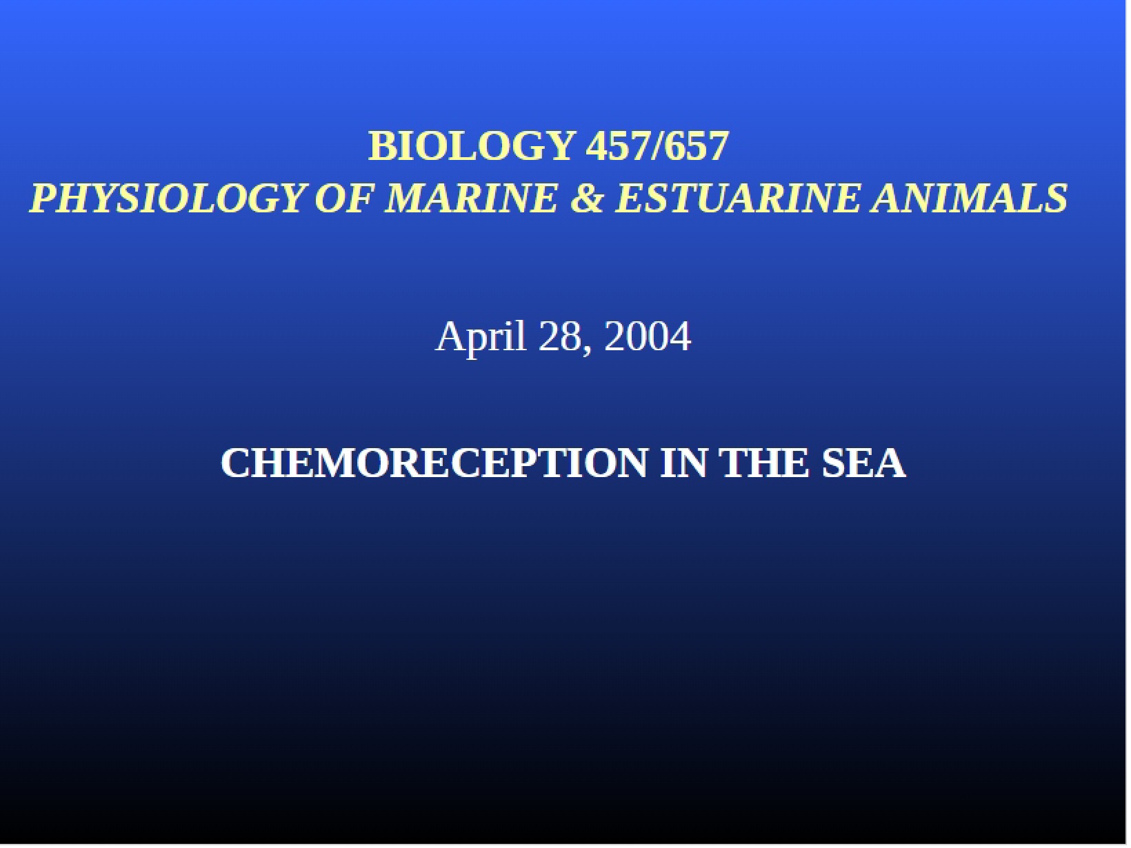 Marine Chemoreception