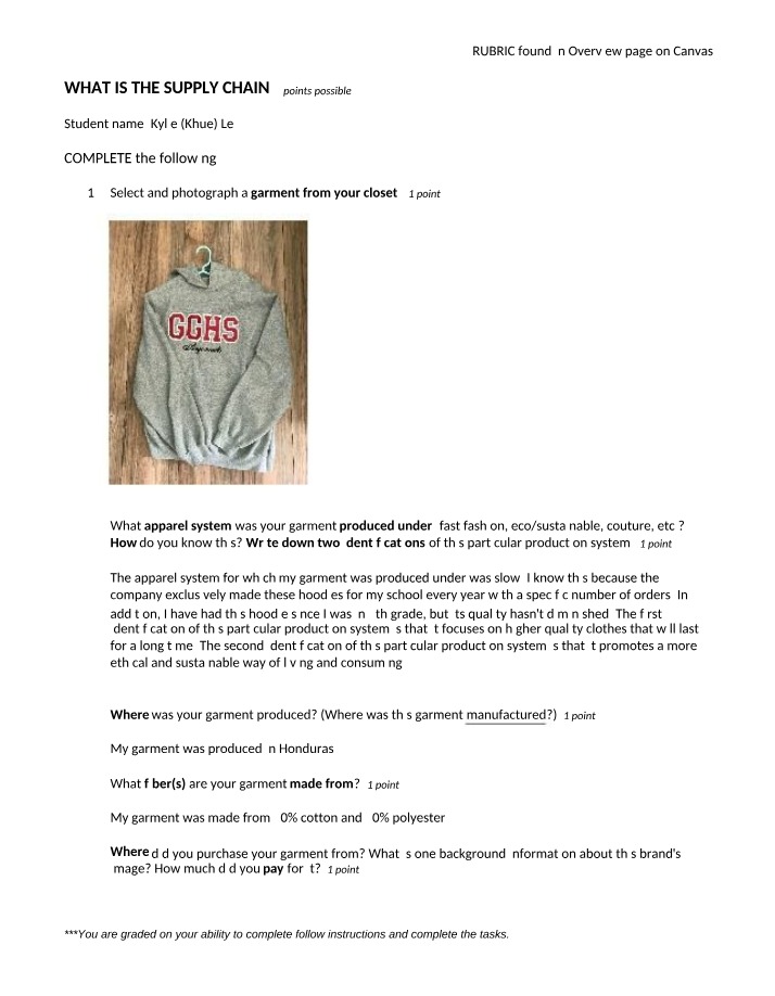 Worksheet - What is the Supply Chain