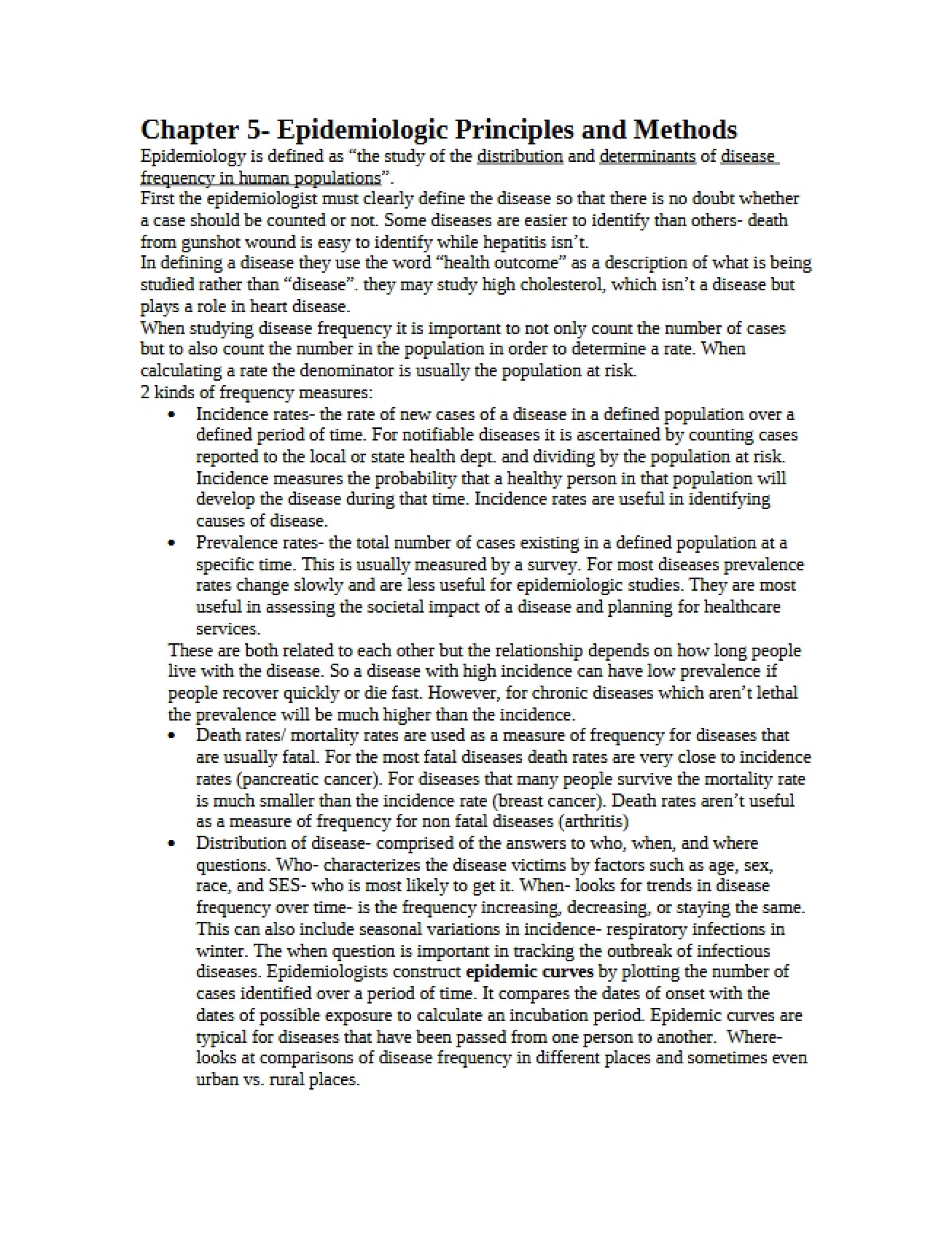 Principles and Methods of Epidemiology (Chapter 5)