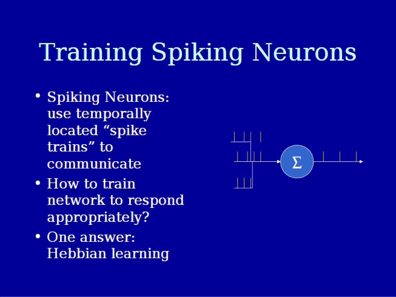 Spiking Neuron Training