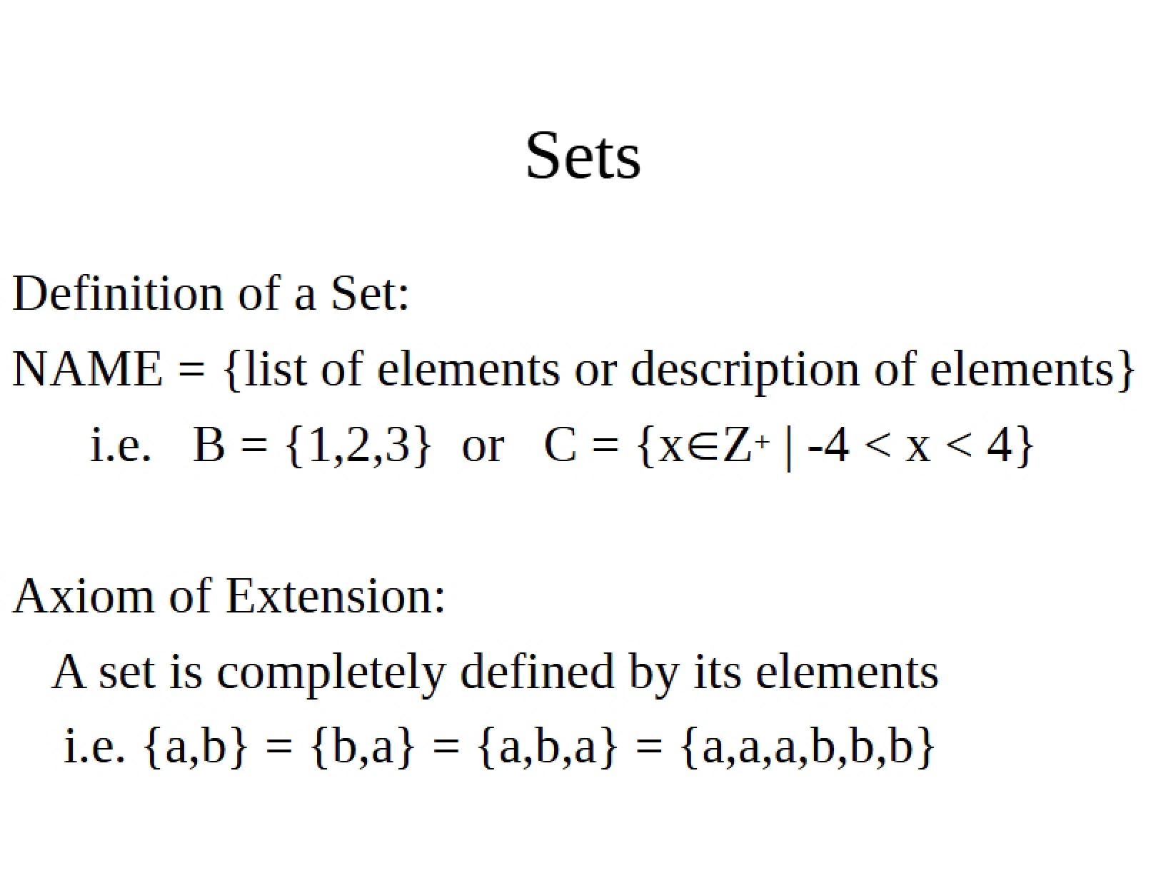Set Operations
