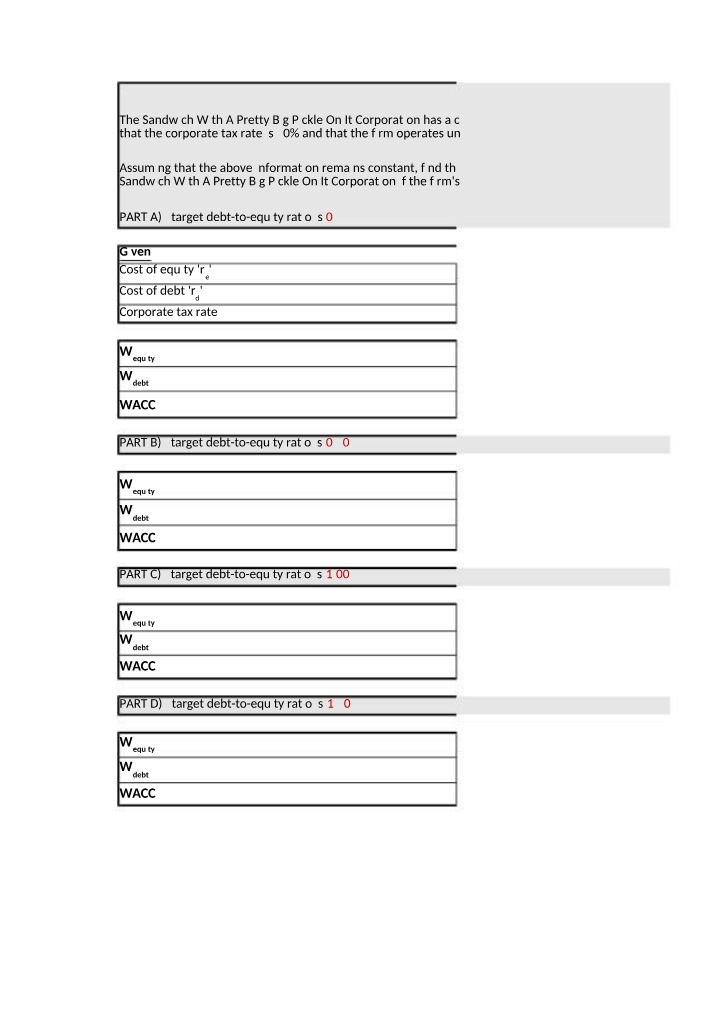 WACC Calculation - Practice Exercises