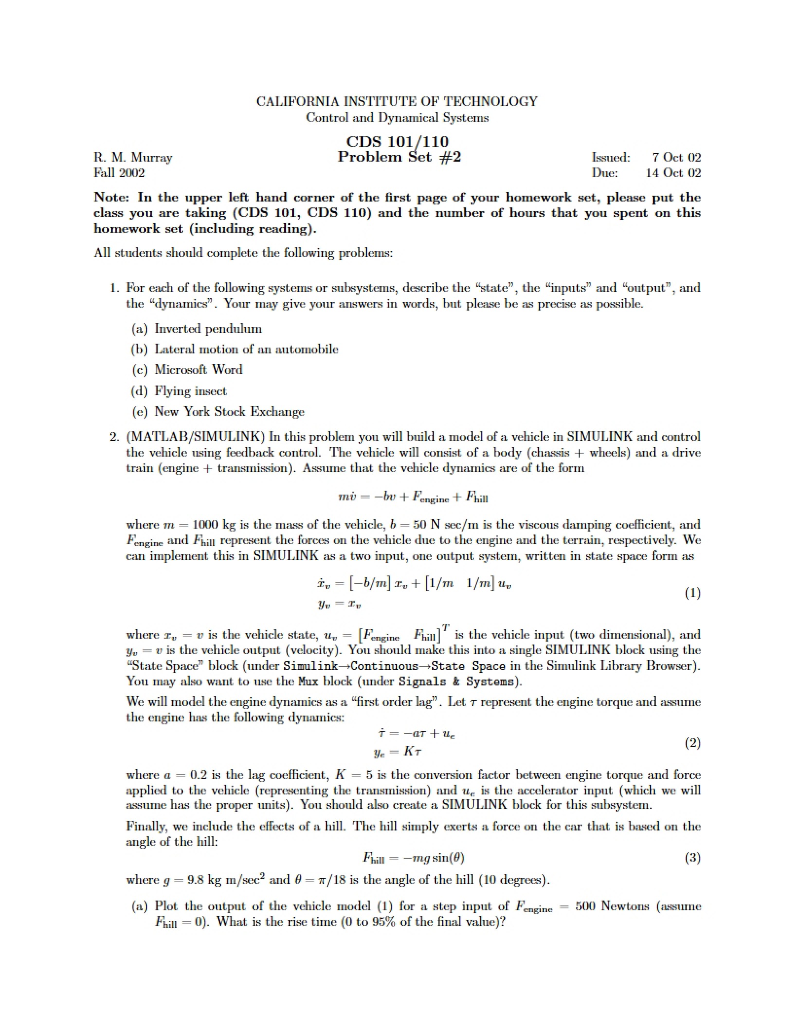 Second Problem Set
