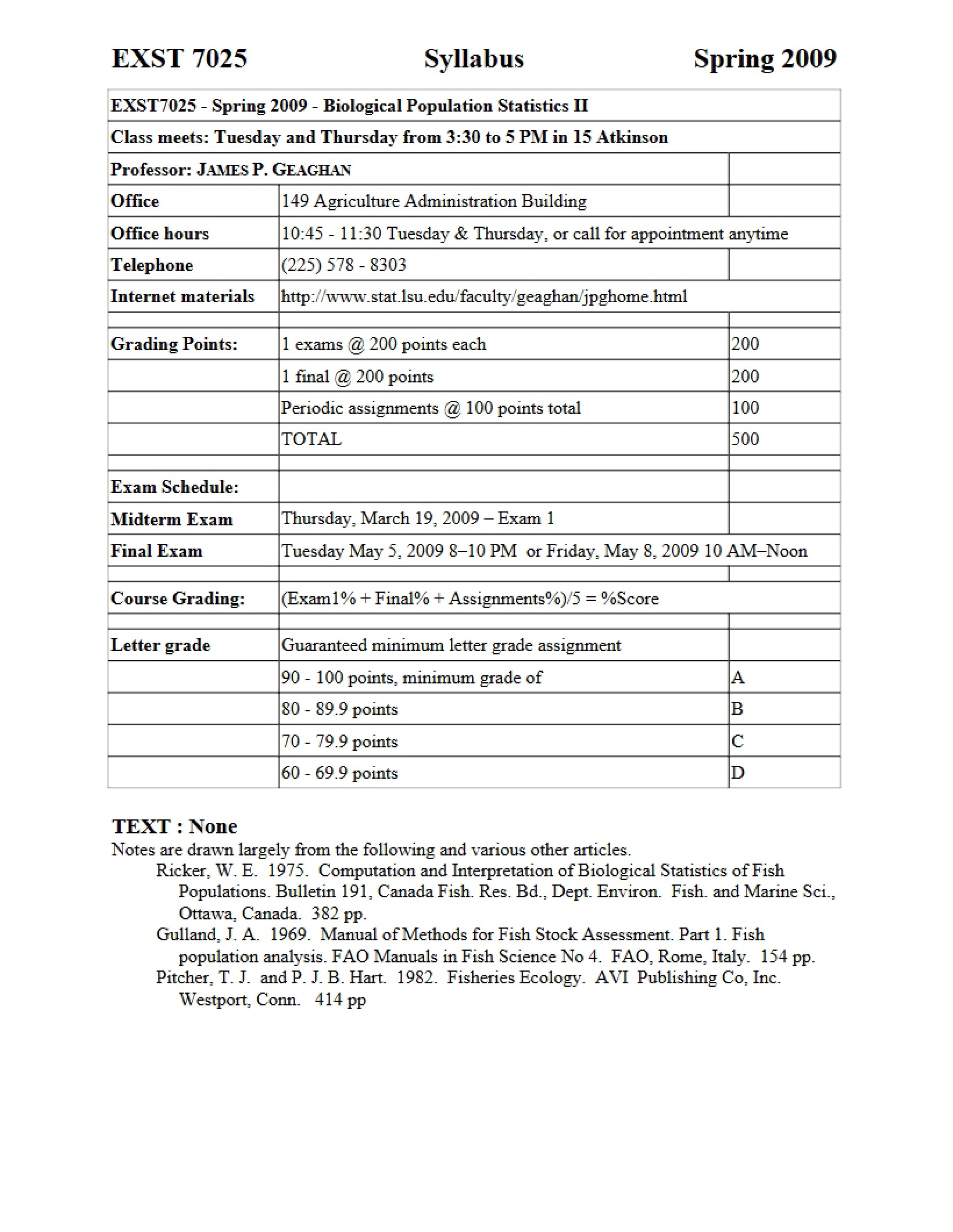 Bio Pop Stats Syllabus