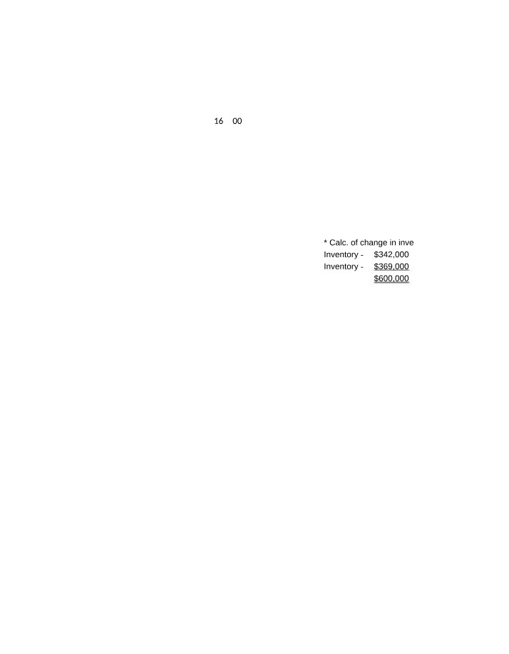 Financial Analysis and Inventory Change Calculation