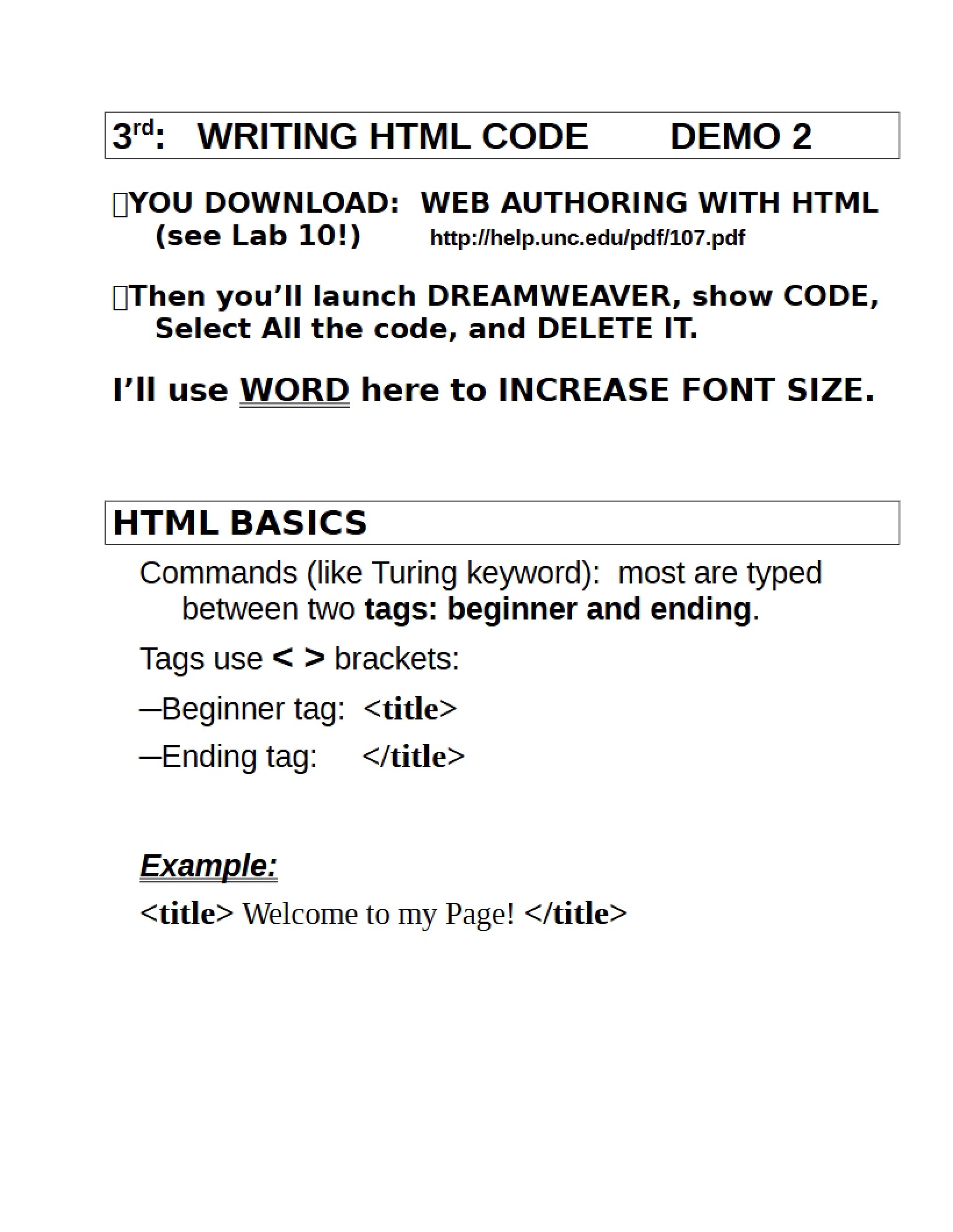 Basic HTML Concepts