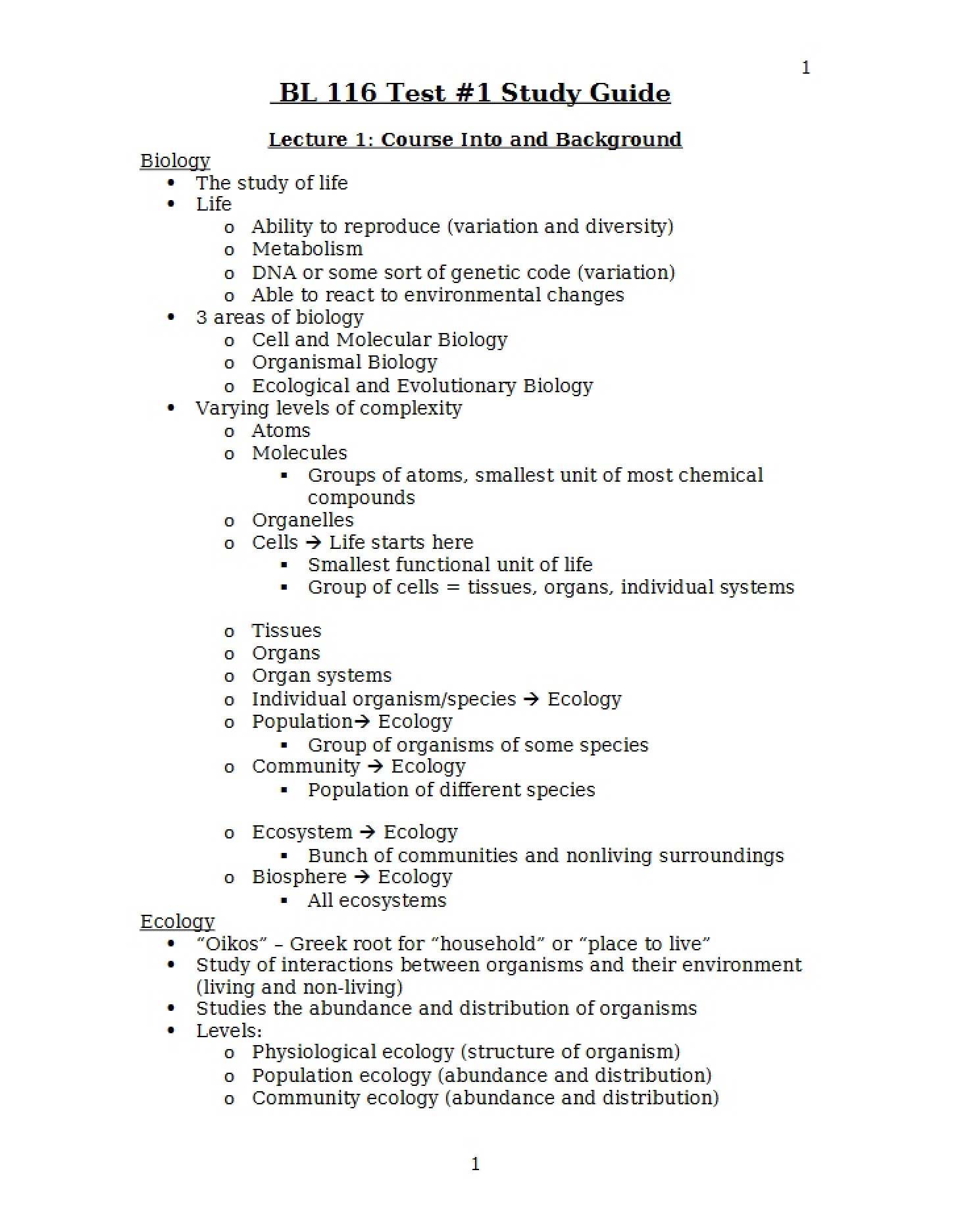 Course Intro and Background Lecture One