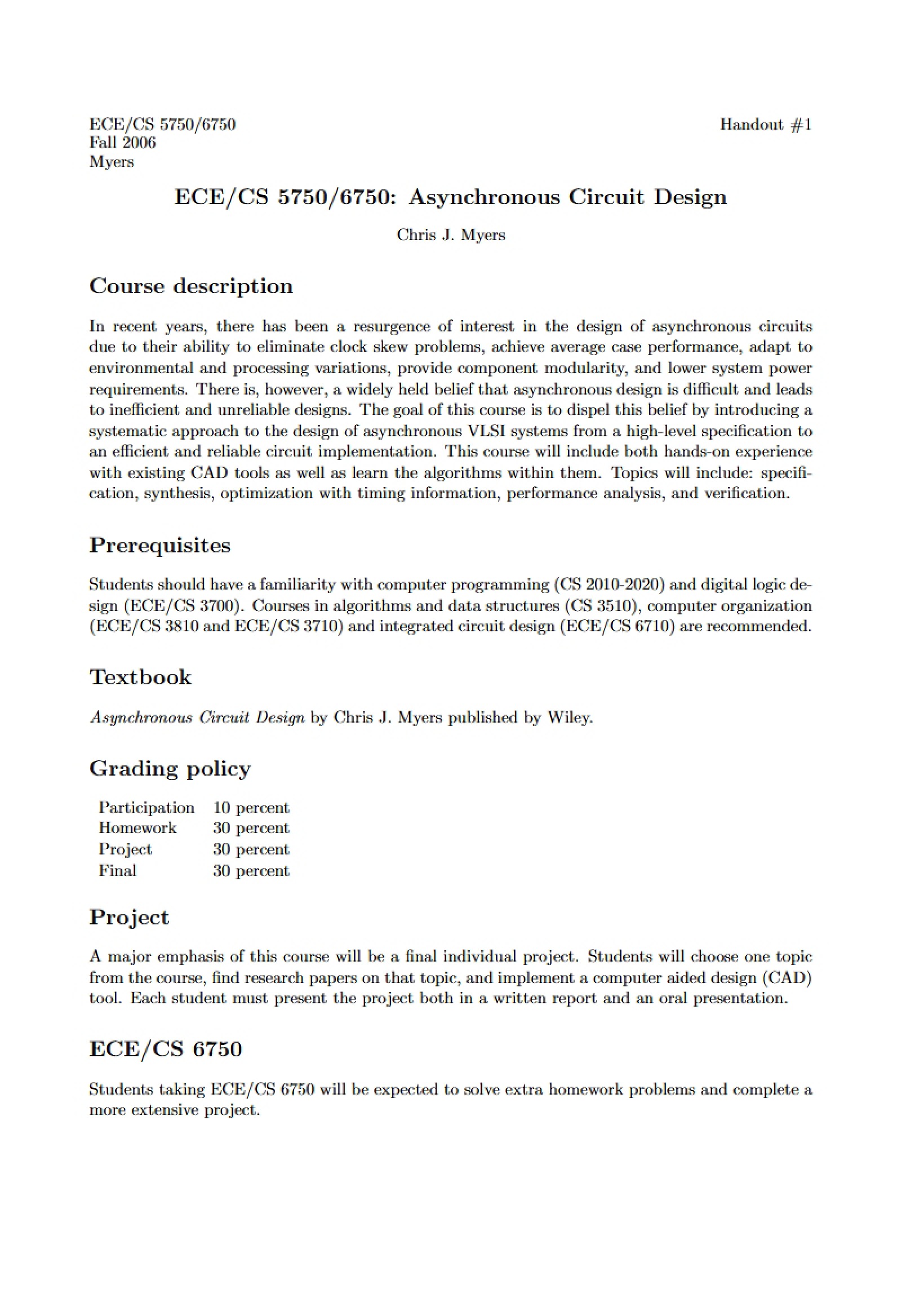 Descriptions of Courses