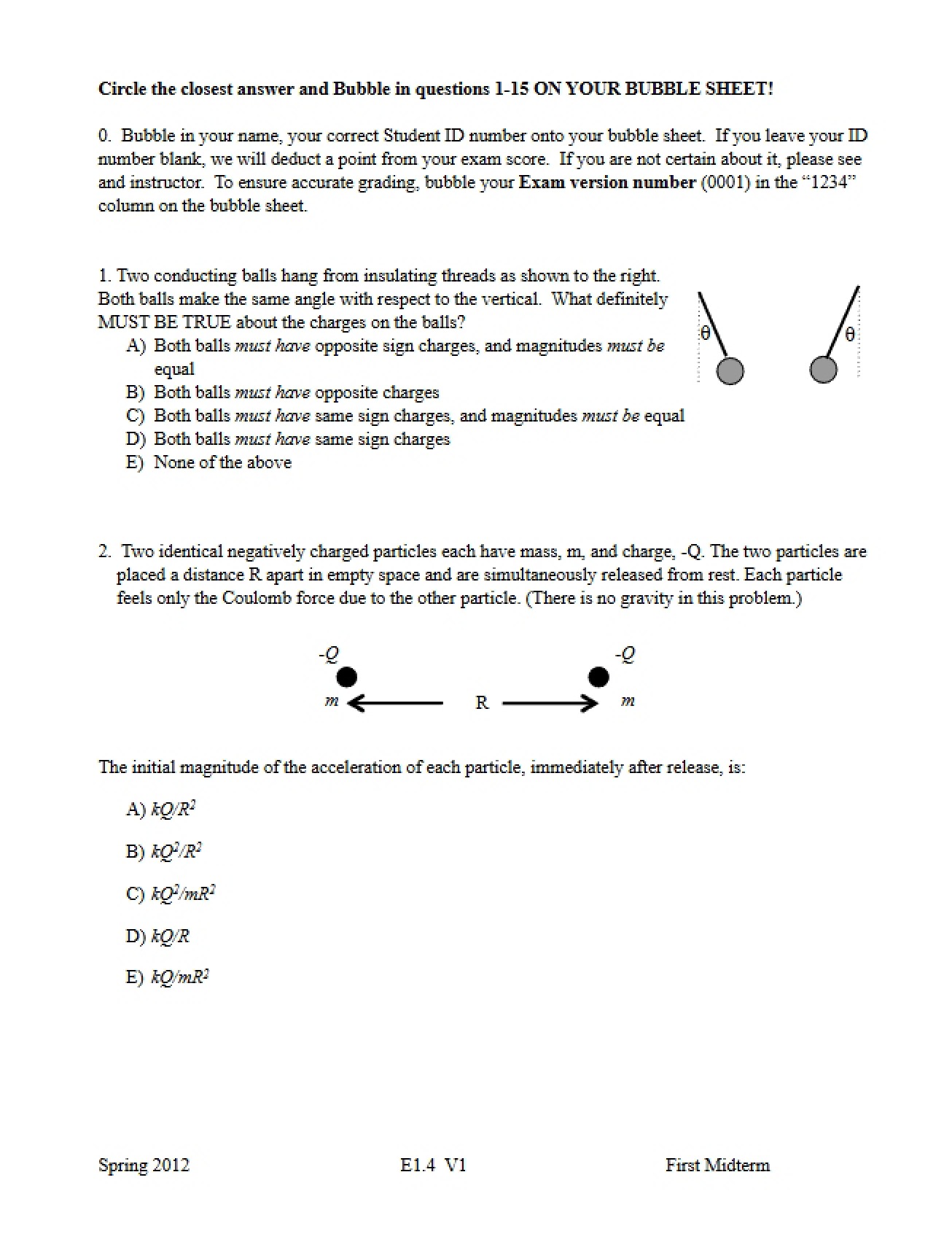 Practice Examination One